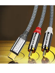 Premium USB - C to 2RCA Audio Adapter with Gold - Plated Connectors for Enhanced Sound Quality (Type C to 2RCA)