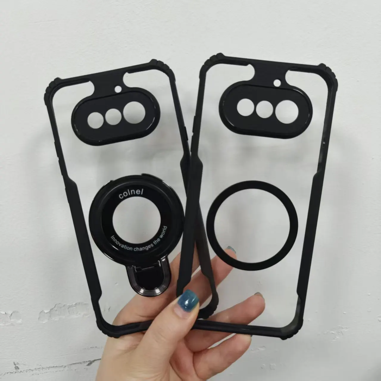 Luxury Magnetic Stand Ultra-Thin Transparent Acrylic Drop-Proof Phone Case