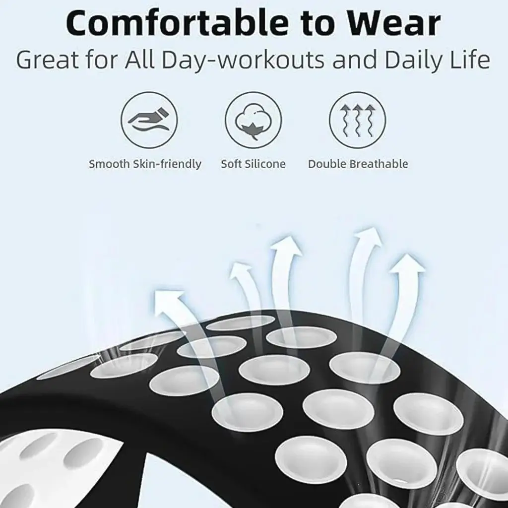 Two-Tone Breathable Sports Silicone Band with Soft Hollow Protector