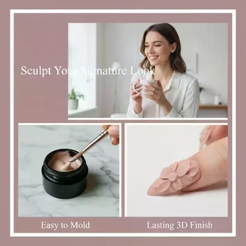 Colla per Intaglio Unghie, Colla per Modellazione Tridimensionale, Colla per Unghie Fototerapica, Argilla UV per Modellazione, Strumenti per Nail Art