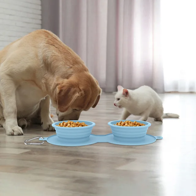 Portable Foldable Dog Bowl: Outdoor Travel Dog Food & Water Bowl, Lightweight Pet Feeding Dish, 4