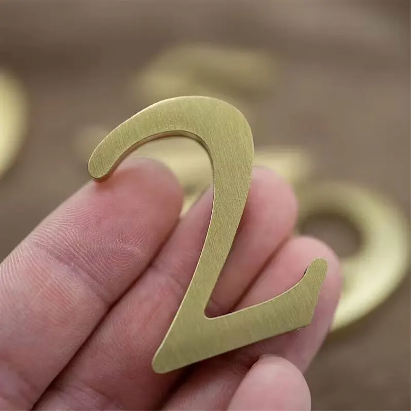 House Number Signs Solid Brass Number 0-9 Letters English Alphabet Wall Adhesive