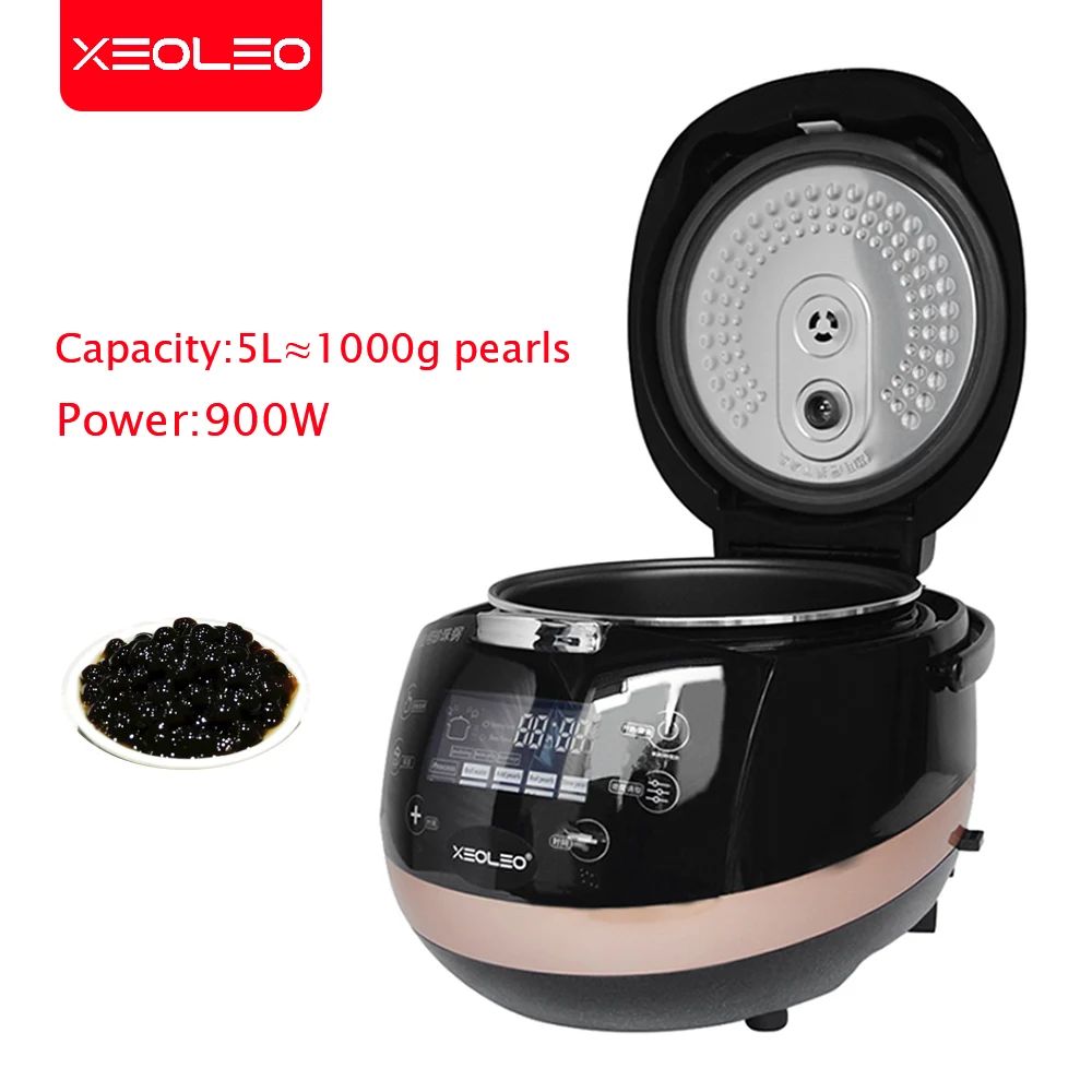 XEOLEO 5L Tapioca Cooker Milk Tea Shop Pearl Cooker Bubble Tea Pearl Warmer Pot Taro ball/Sago/Red Bean Machine 900W