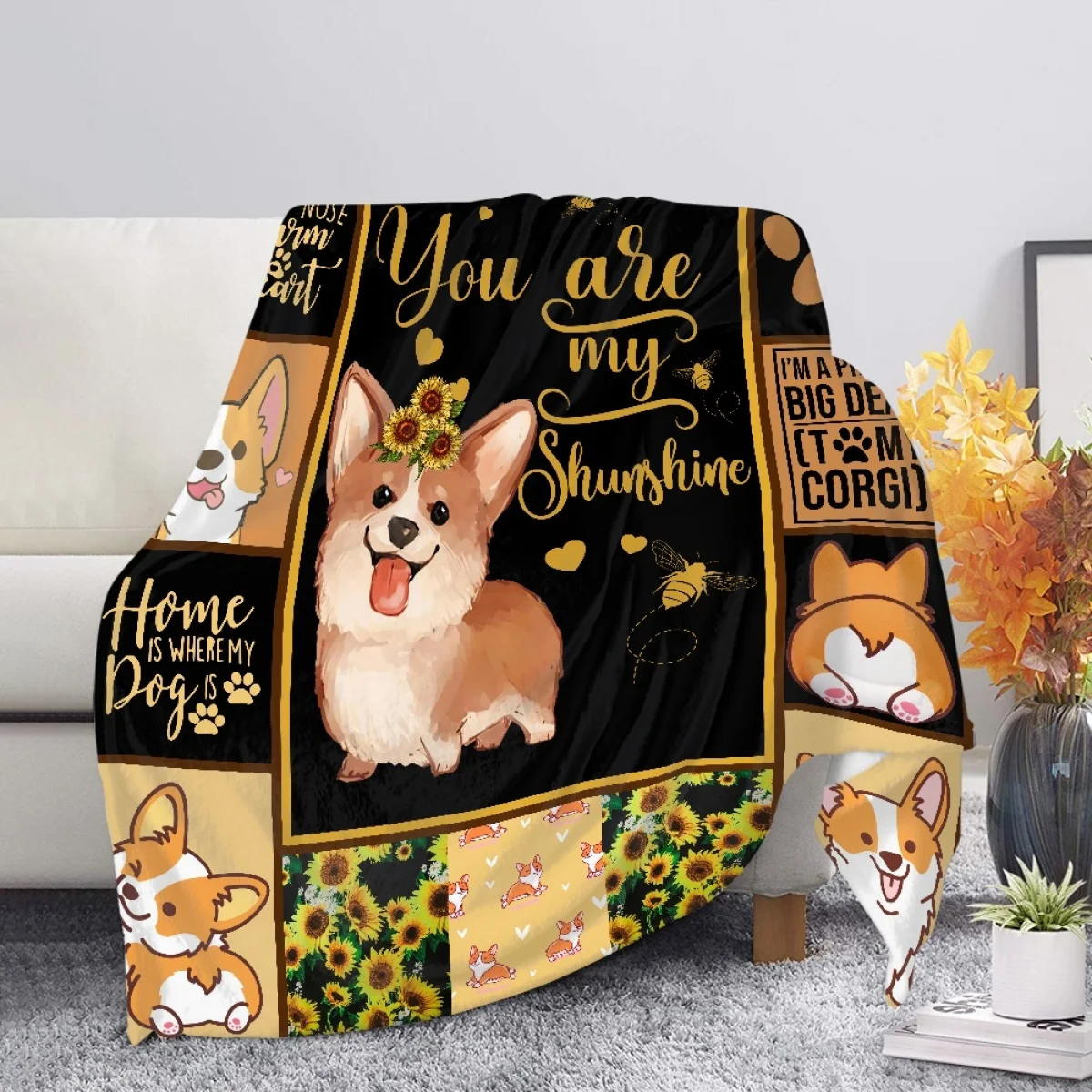 

Cute Cartoon Corgi Girl Blankets Lightweight Throw Blanket for Kids Kawaii Animal Bedroom Livingroom Sofa Couch Dorm Bedspread