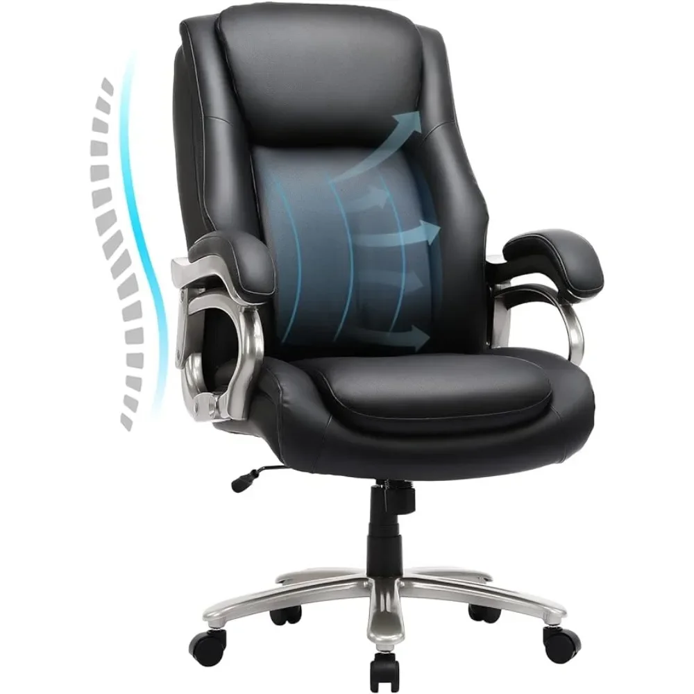 Big and Tall Office Chair 400lbs Wide Seat- High Back PU Leather Executive Computer Desk Chair for Heavy People Gaming Gamer