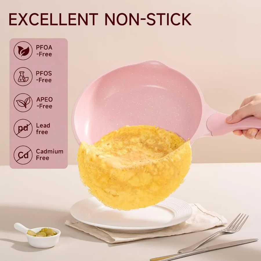 23‑Piece Pink Nonstick Cookware Set – Induction Compatible 3
