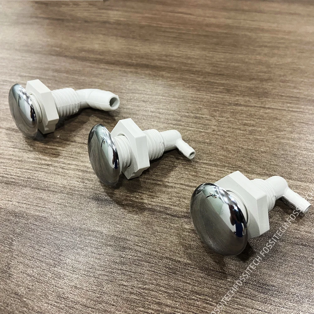 10mm Nozzle 30mm Cover Twisted Teeth Bow Bubble Nozzle Chromed Cap PVC Base Hot Tub Air Jet Massage Bathtub Accessories