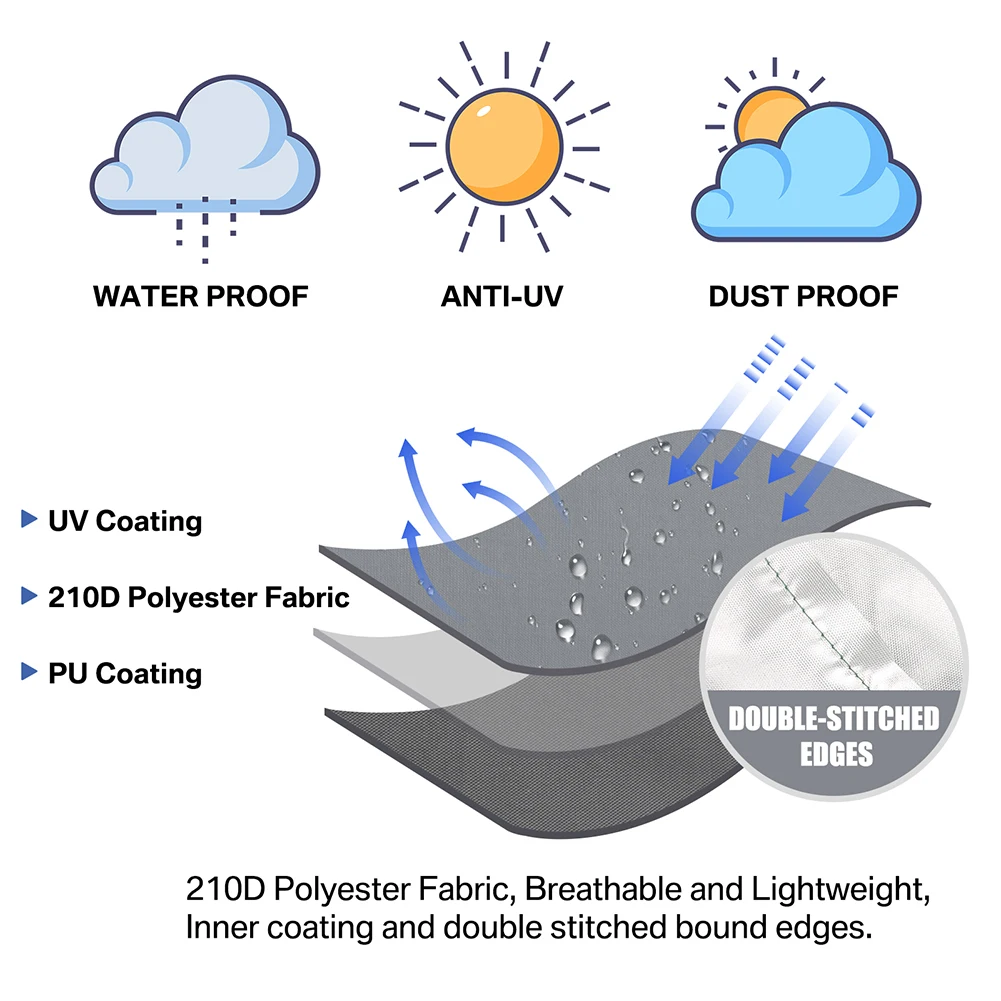 Waterproof Patio Hanging Egg Chair Cover Windproof Swing Egg Chair Cover Egg Chair Slipcover With Zipper and Adjustable Hem Cord 3