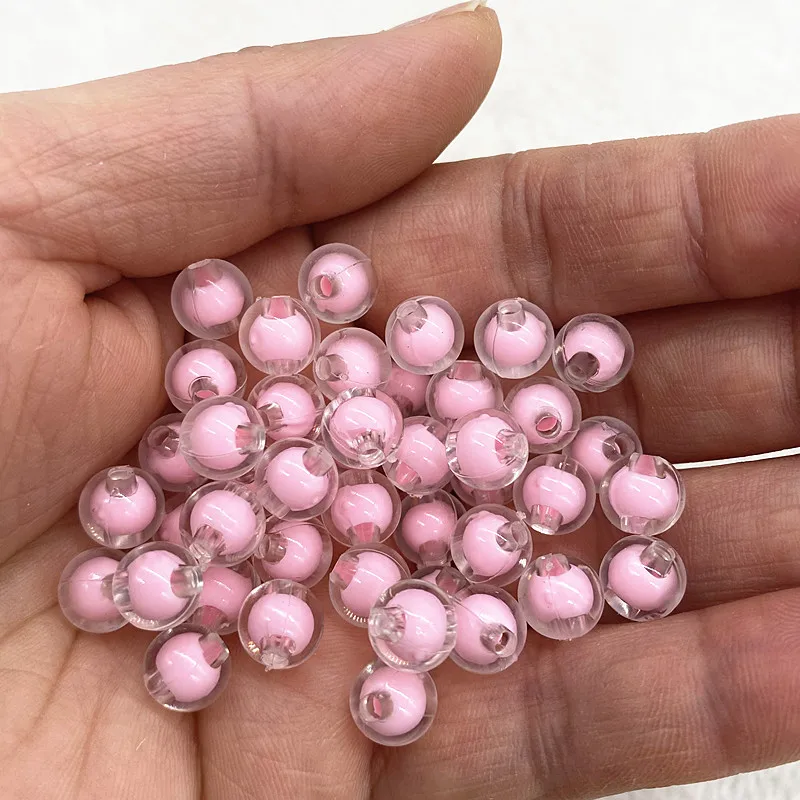 50 Pcs 8mm Color Acrylic Beads In Beads Homemade Necklace Jewelry