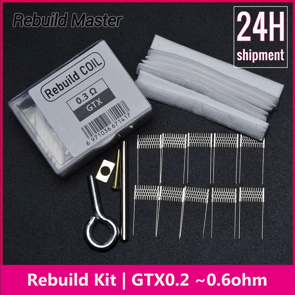 

DIY Rebuild Kit V2 for GTX 0.2 0.3 0.4 0.6ohm Coil Head Gen Nano GTX Go Target PM80 Swag PX80 and Xiron devices