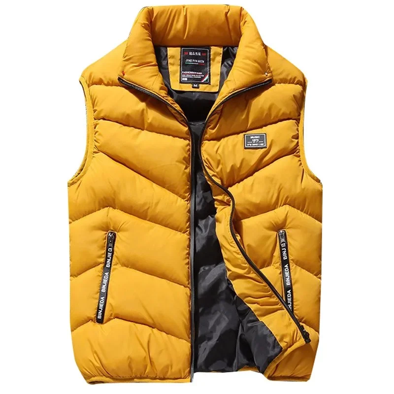 Men's Autumn and Winter Vest with Thick Down Cotton for Warmth
