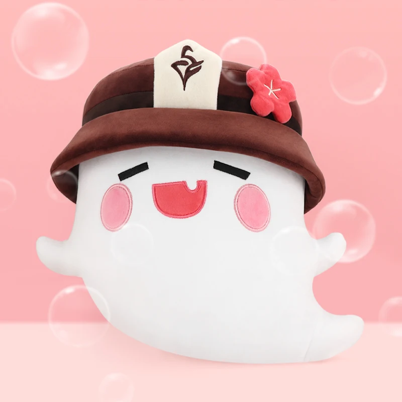 27cm Genshin Impact Hu Tao Ghost Hat Plushie Toy Game Character Stuffed Doll Soft Sleeping Pillow Fans Collection for Girls Gift 20cm genshin impact plush pendant doll toy zhong li xiao hu tao klee paimon soft stuffed pillow kids christmas plushies gifts