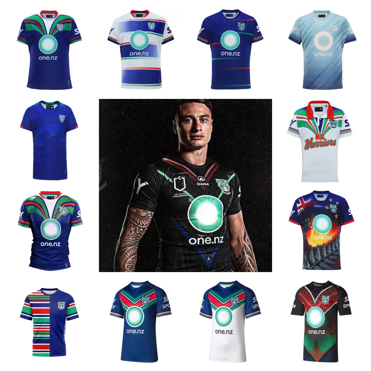 NEW ZEALAND WARRIORS MENS REPLICA INDIGENOUS JERSEY