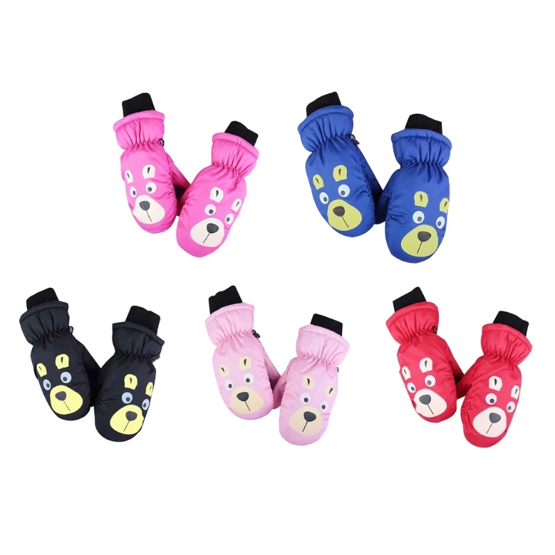 Bear Children Ski Gloves Waterproof & Warm Winter Outdoor Gloves 3 Layered for 3-6 Year Olds Boys Girls
