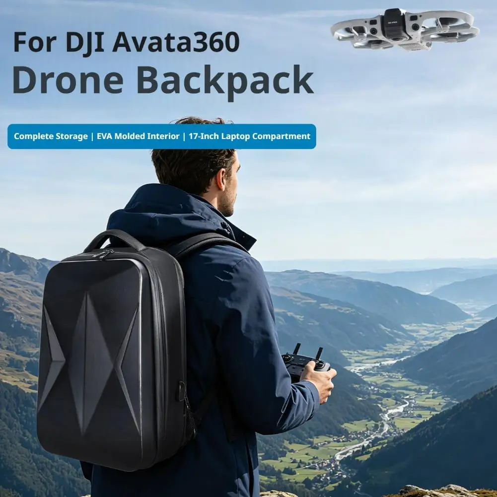 DJI Avata 360 보관 케이스용 배낭 대용량 휴대용 가방 방수 하드 쉘 충격 방지 보호 액세서리