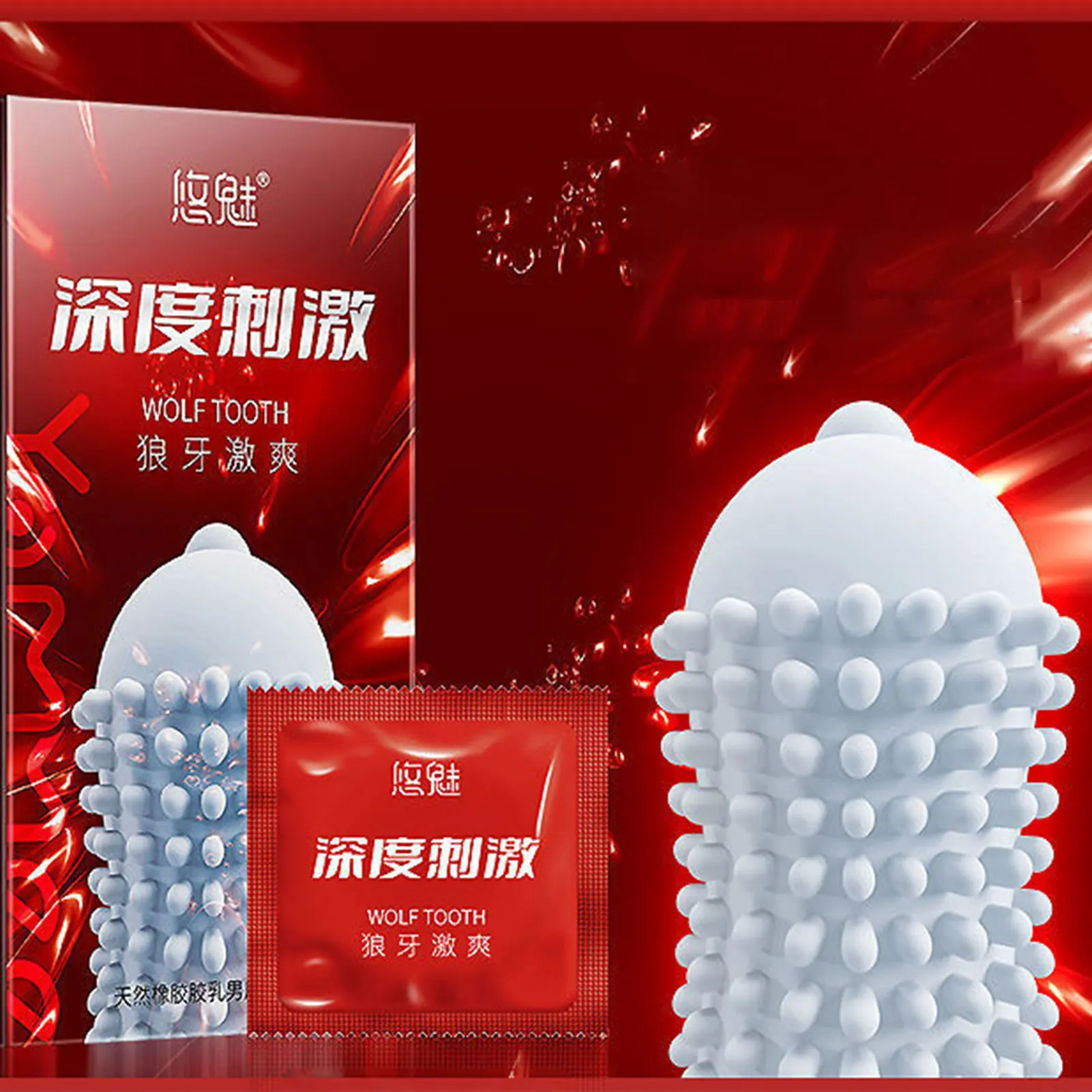 Large Particles Condoms Dotted Ribbed Cock Penis Sleeves with Spikes for Men Long-Lasting Sex Life 18+ Honeymoon Sex Toys