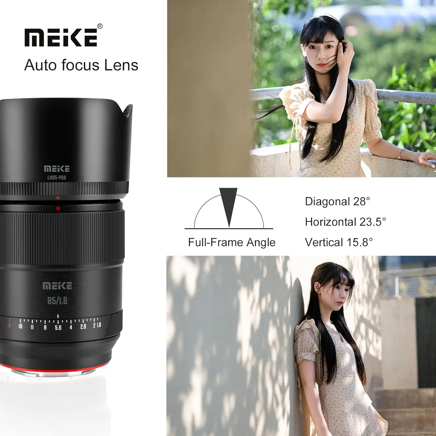 마이크 85mm F1.8 프로 AF 중망원 STM 풀프레임 고해상도 8K 인물 사진 렌즈 (Z 마운트,  E 마운트, 루믹스 L 마운트 카메라용)