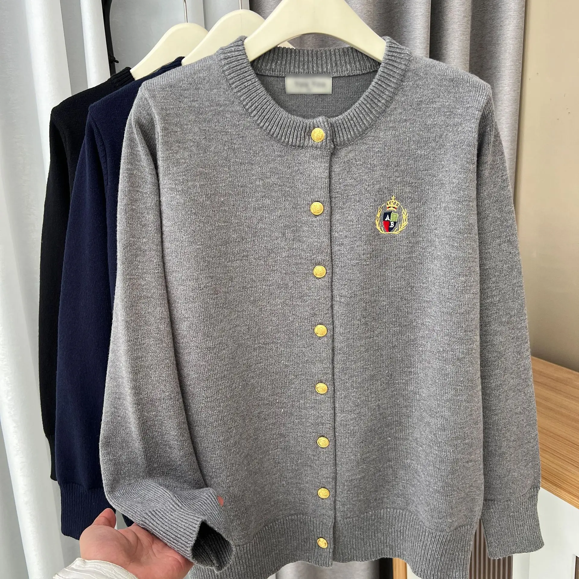 Spring Autumn Embroidery Knitted Long Sleeve Knitted Cardigan PLUS Size Women's Sweater Coat 3028