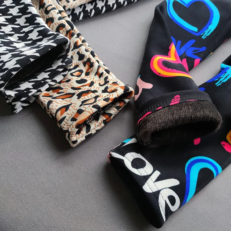 Girls Fleece Floral Leggings 5