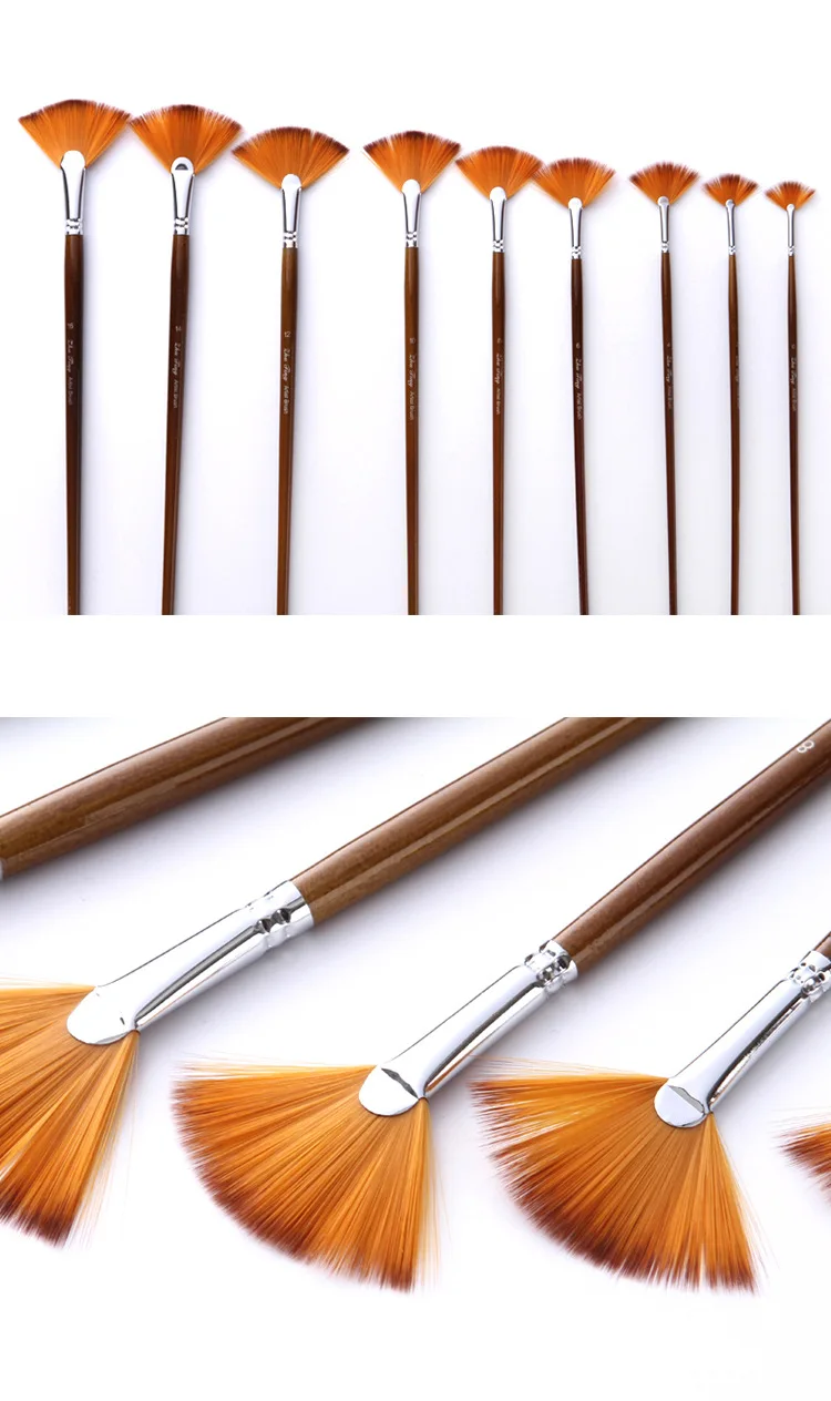 Escovas de Linho Escova de Óleo Suprimentos para Pintura Escova de Pintura Novo Two-color Náilon Cabelo Ventilador Haste Cor Conjunto Arte Aguarela Escova 9 8 Computers & Electronics