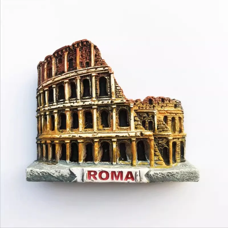 Roma Italy Landmark Fridge Magnet Tourist Souvenirs Colosseum Wishing Pool Magnetic Refrigerator Sticker Resin Crafts Collection