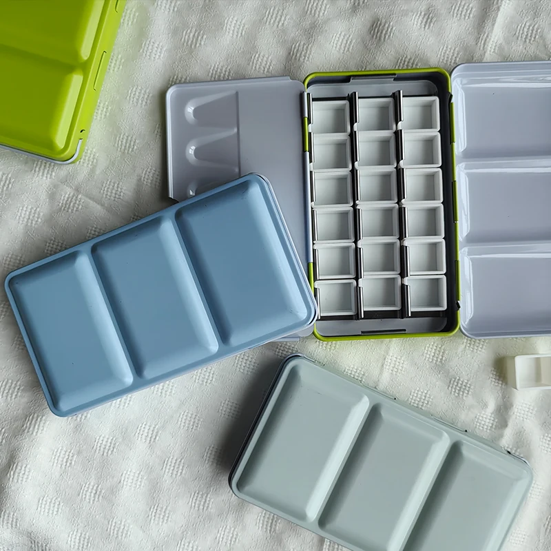 Pigment Packing Box Three Fold Iron Box For Watercolor Pigment paint container