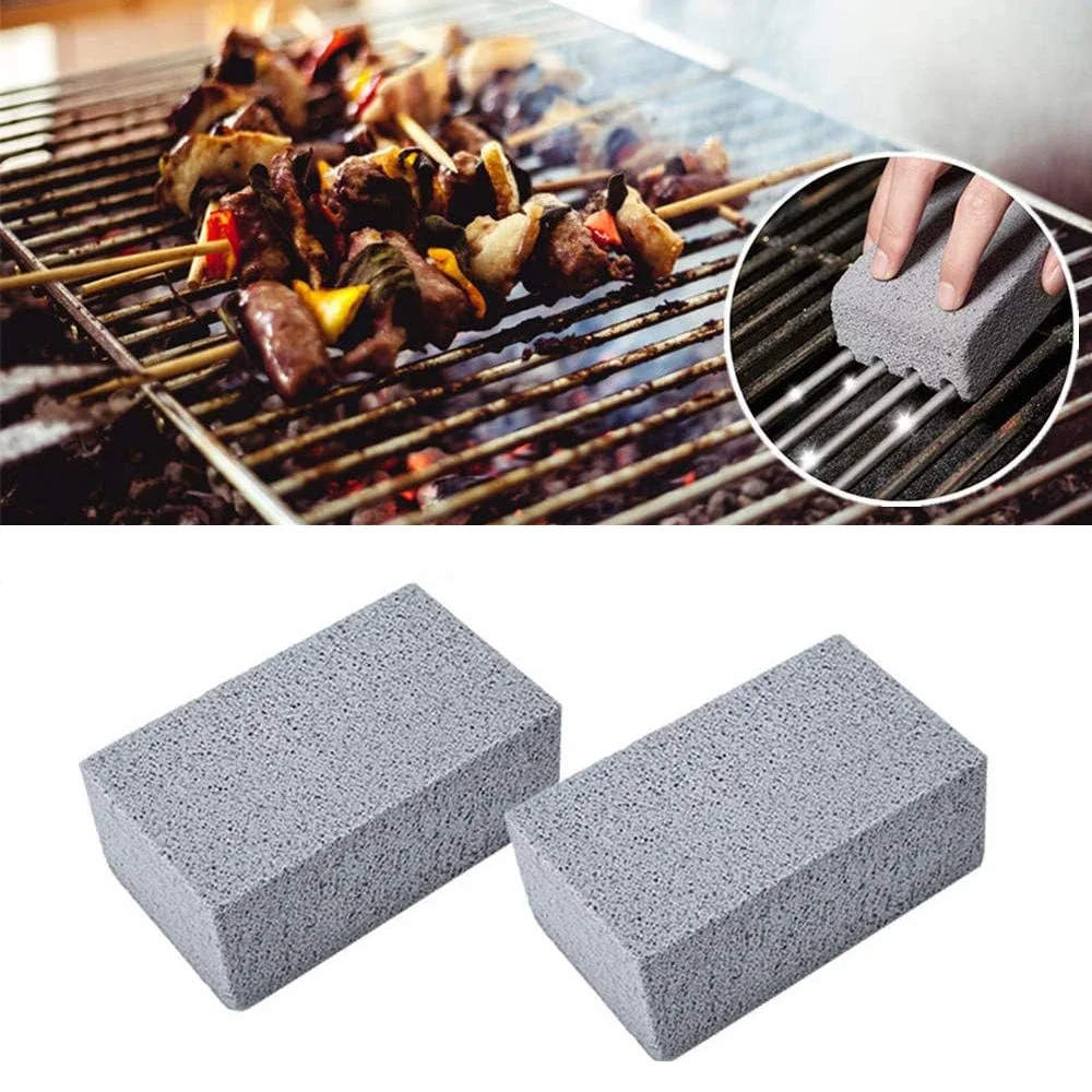 BBQ Grill Cleaning Brush Brick Block Barbecue Cleaning Stone Pumice Brick for Barbecue Rack Outdoor Kitchen BBQ Tools