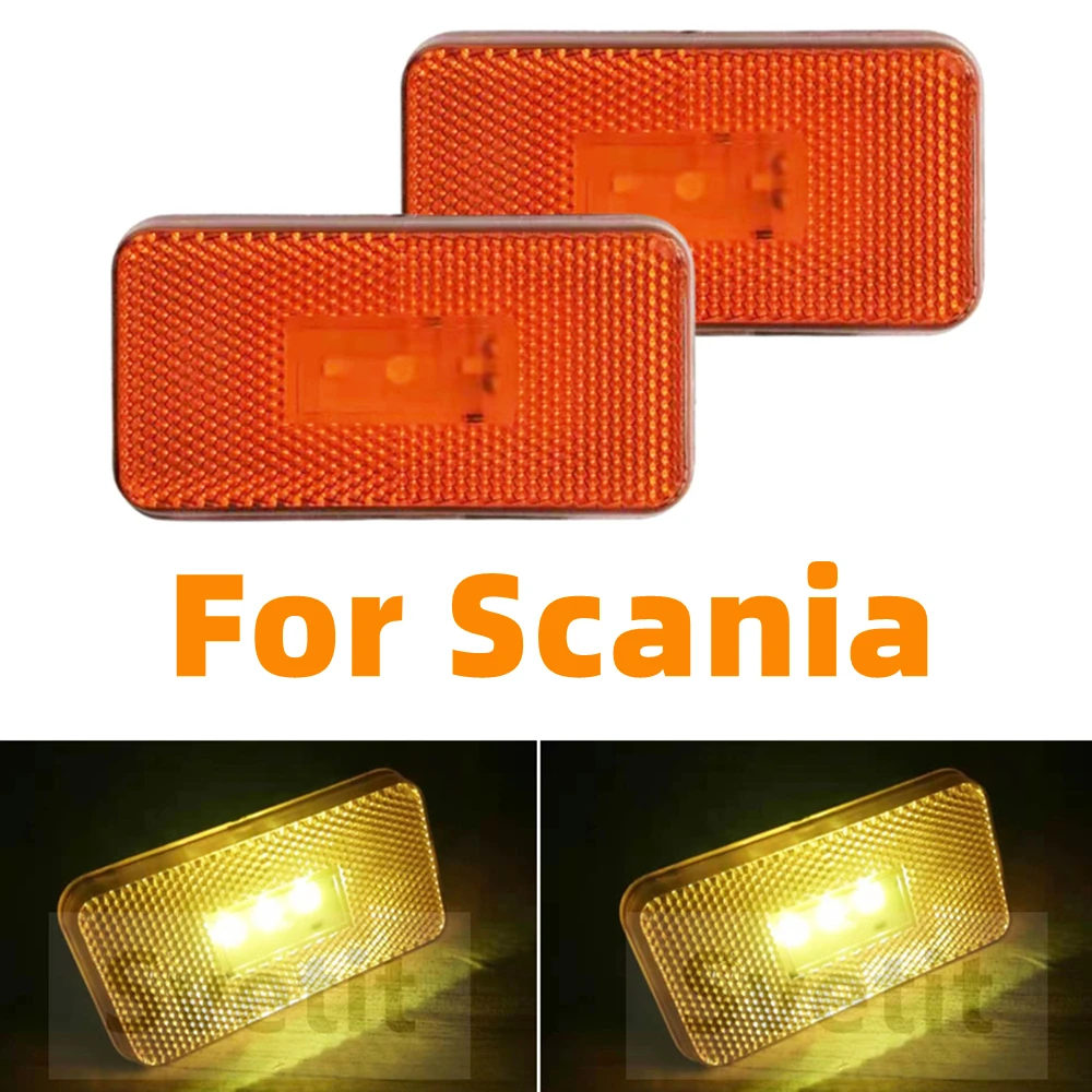 2Pcs 24V Luci A Led Per Scania Truck P G R Series Side Marker Lamp Ambra