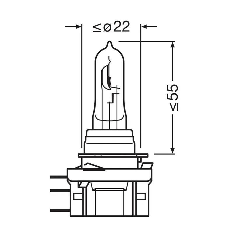 OSRAM Halogenlampe H15 ORIGINAL LINE 12V 55/15W PGJ23T-1 64176 