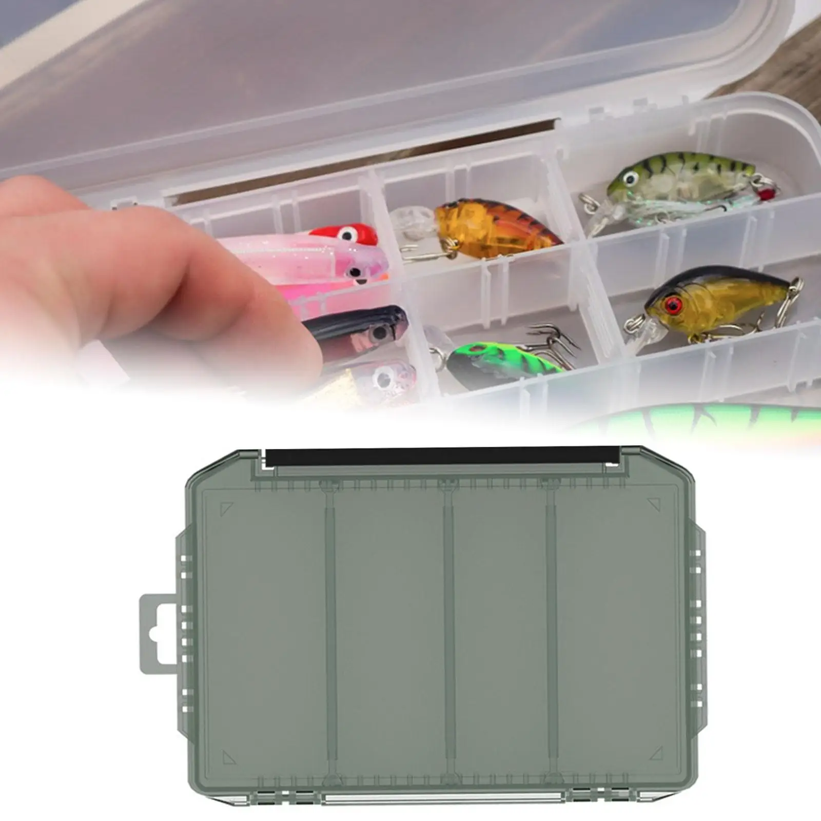 Fishing Tackle Box Waterproof Containers Case Clear Fishing Gear Box for Outdoor Beads Hooks Fishing Lures Freshwater Saltwater