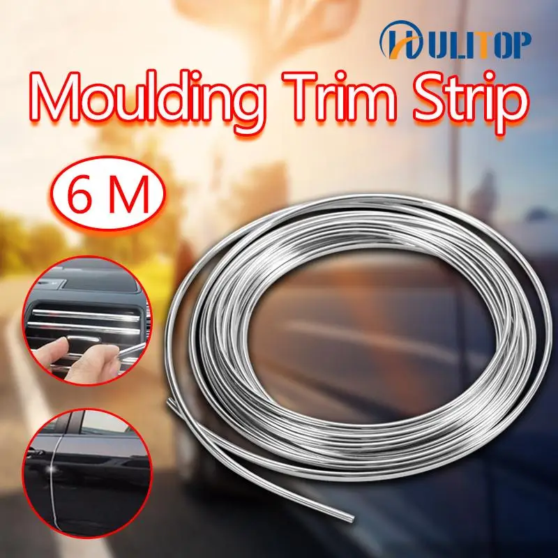 

6M Car Chrome Door Decoration Moulding Trim Strip Boot Protector Strip Universal Edge Protector Roll Auto Styling Accessories