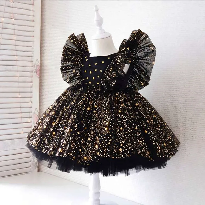 Girls Dress Princess Costume Children Dance Suit 0-5T Flower Girls Dress for Wedding Party Elegant Children Princess Lace Applique Gown Sleeveless