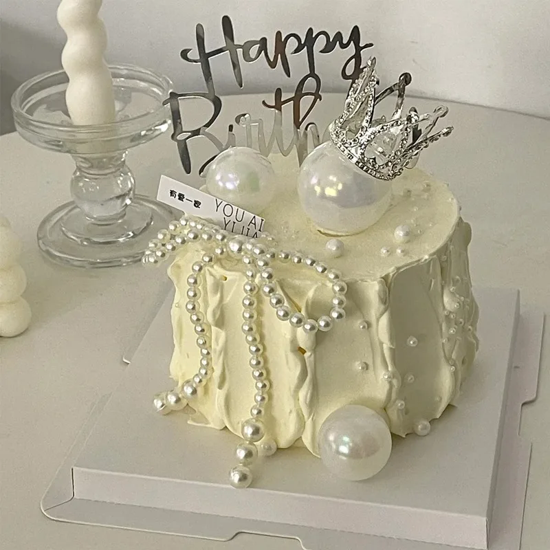 DIY Flower Cake Pearl Bow Decoration Imitation Pearls Bow Romantic Barrette Headdress Home Party Wedding Decorating Ornament