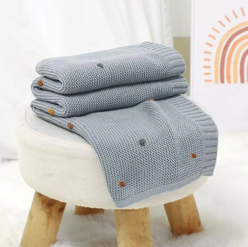 Knitted Baby Blanket Newborn Nordic Infant Swaddle Wrap Baby Receiving Blankets Cotton Soft Sleeping Cover Bed Crib Quilt