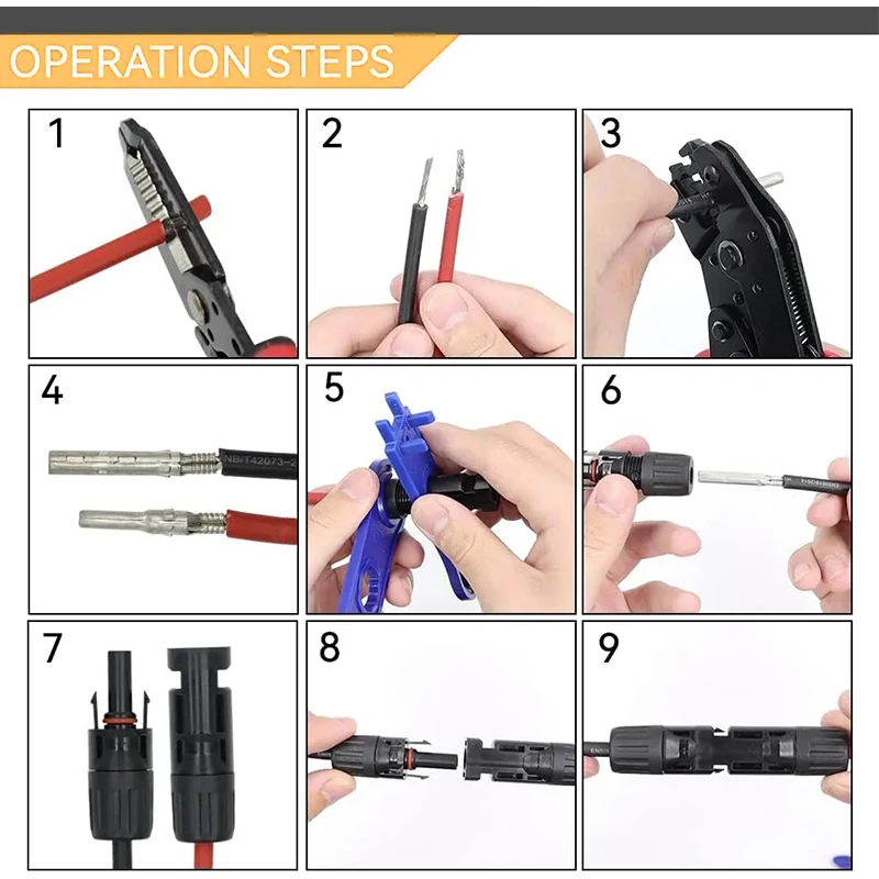 Description Picture 6 of item10/20/50/100/400PCS Photovoltaic Solar Connector Kit Plug 1000V 30A connectors for solar panels PV/MC Cable 2.5/4/6mm²