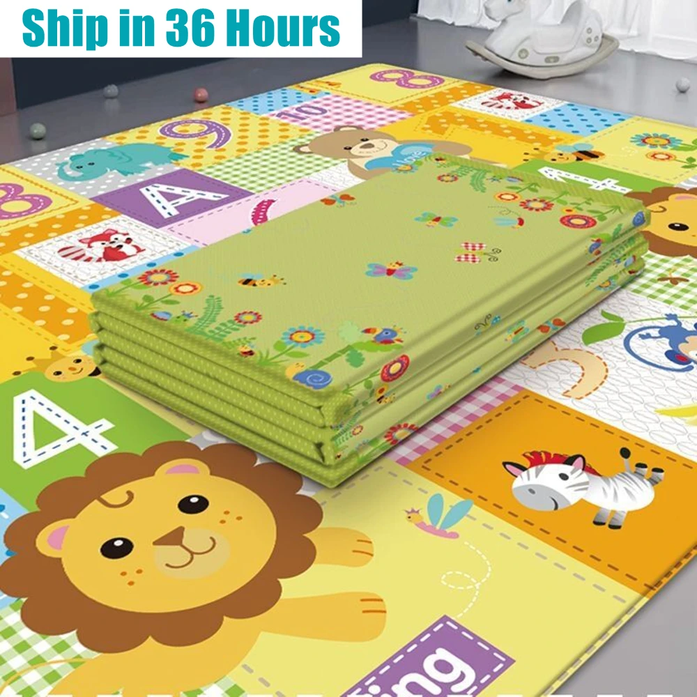 Educational Xpe Puzzle Mats for Kids Foldable Baby Play Mat Children's Carpet Nursery Cartoon Climbing Pad Rug Activity Game Toy