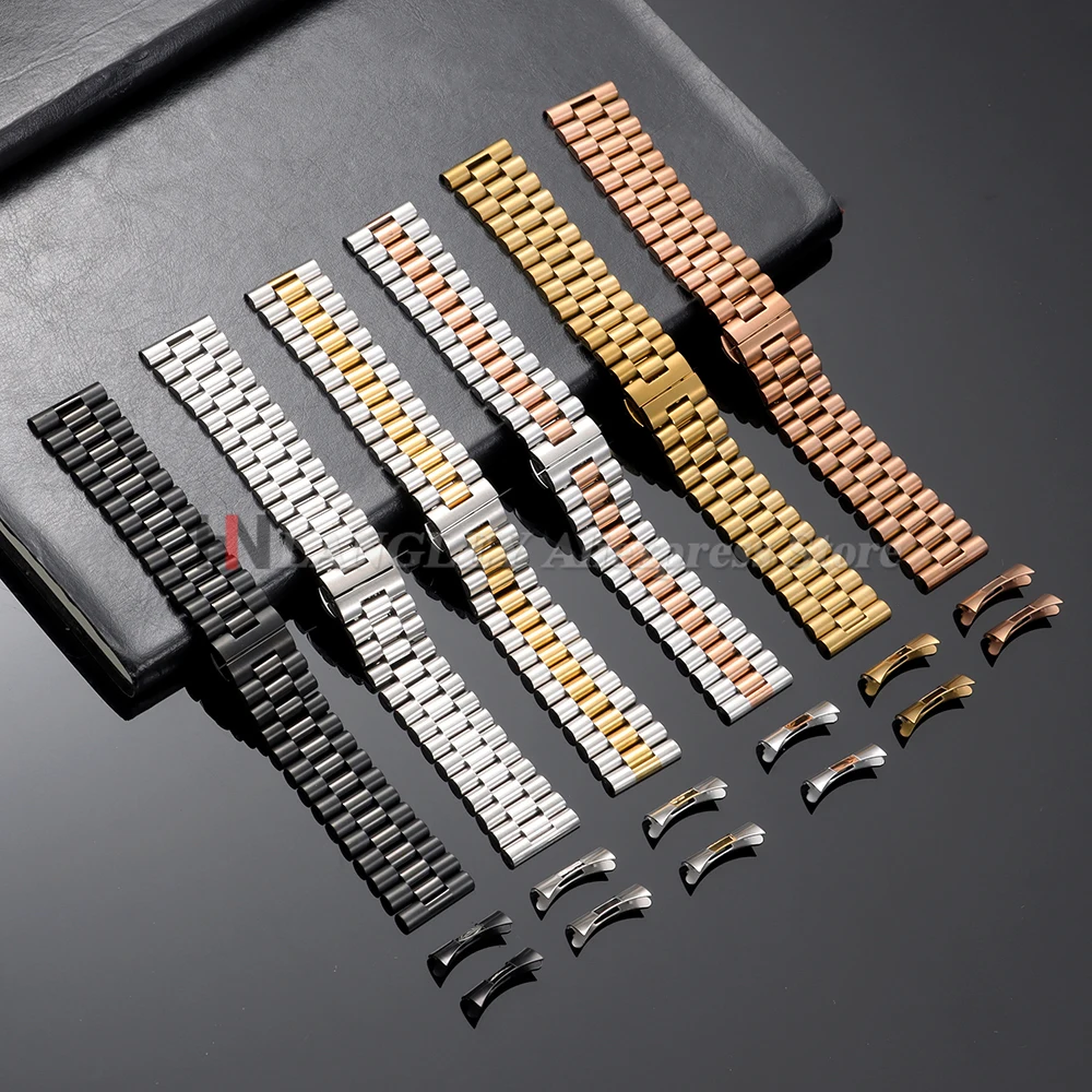 Universal Solid Stainless Steel Watch Strap - Premium Curved End Wristband