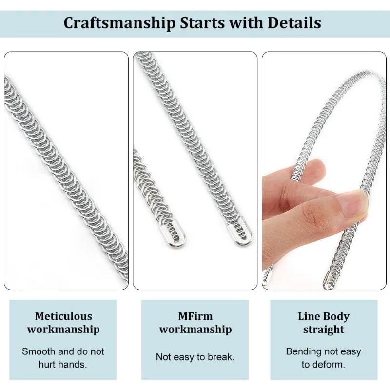 36Pcs 3 Sizes Spiral Metal Plastic Corset Bone 9/10/11inch Stainless Steel Spiral Corset Boning Stays for Corsets Costumes