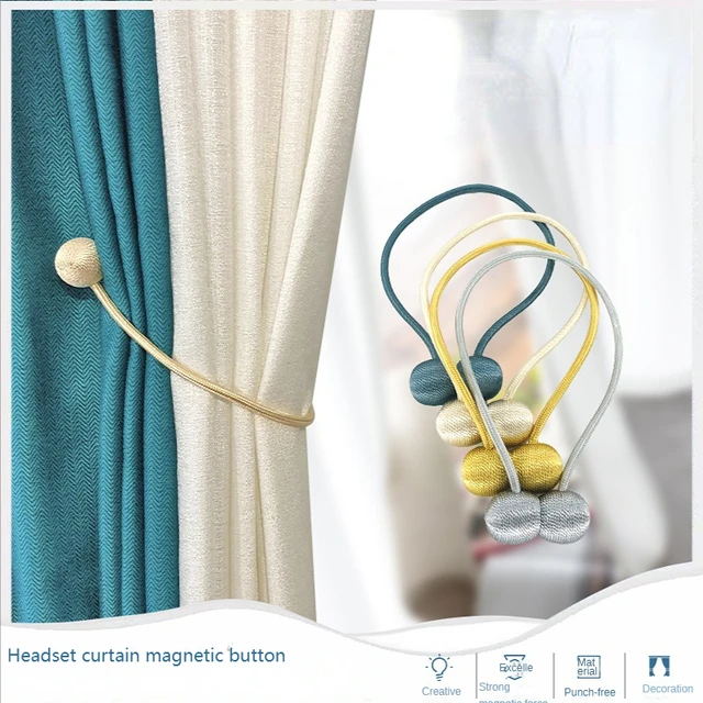 Curtain Magnets Closure Magnetic Holdback Punch-free Tiebacks Buckle  Holders Curtains - AliExpress