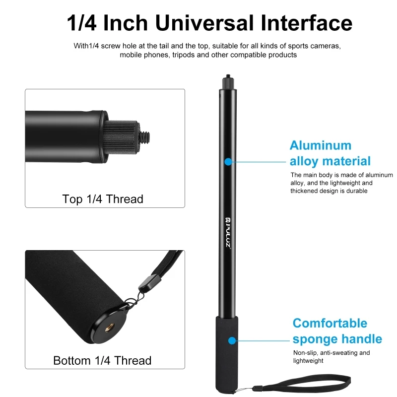 PULUZ ĳ ī޶ ī ƽ , Ʈ ݼ Ȧ ƽ, Insta360 One RS X2 X3 , 2m