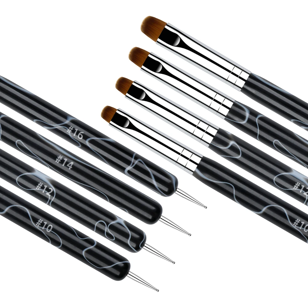French Nail Art Brush Dual End Nail Art Dotting Pen Acrylic Drawing Rhinestone Gel Painting Manicure Tool for Beginner nail art pen,nail art brush,nail art tools,rhinestone picker pen
