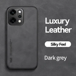 Luxury Leather Magnetic Holder Phone Case - Shockproof and Elegant Cover - Reno 14 Pro 5G (FG - Dark Gray)