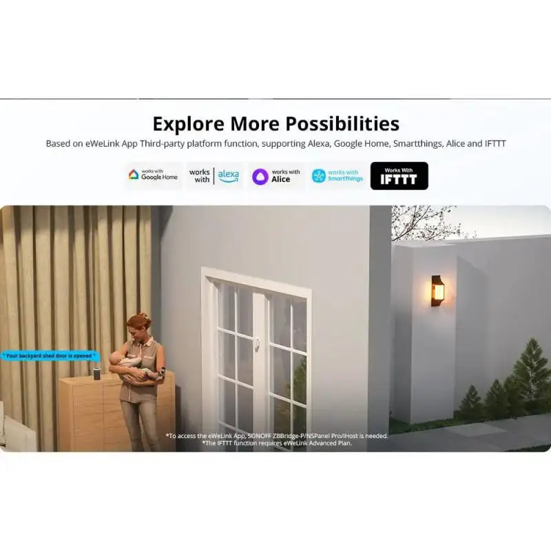 SONOFF SNZB-04P Zigbee Door Window Sensor Home Security Alarm Sensor Local Smart Scene Works with Smartthings Alexa Google Home smart door sensor