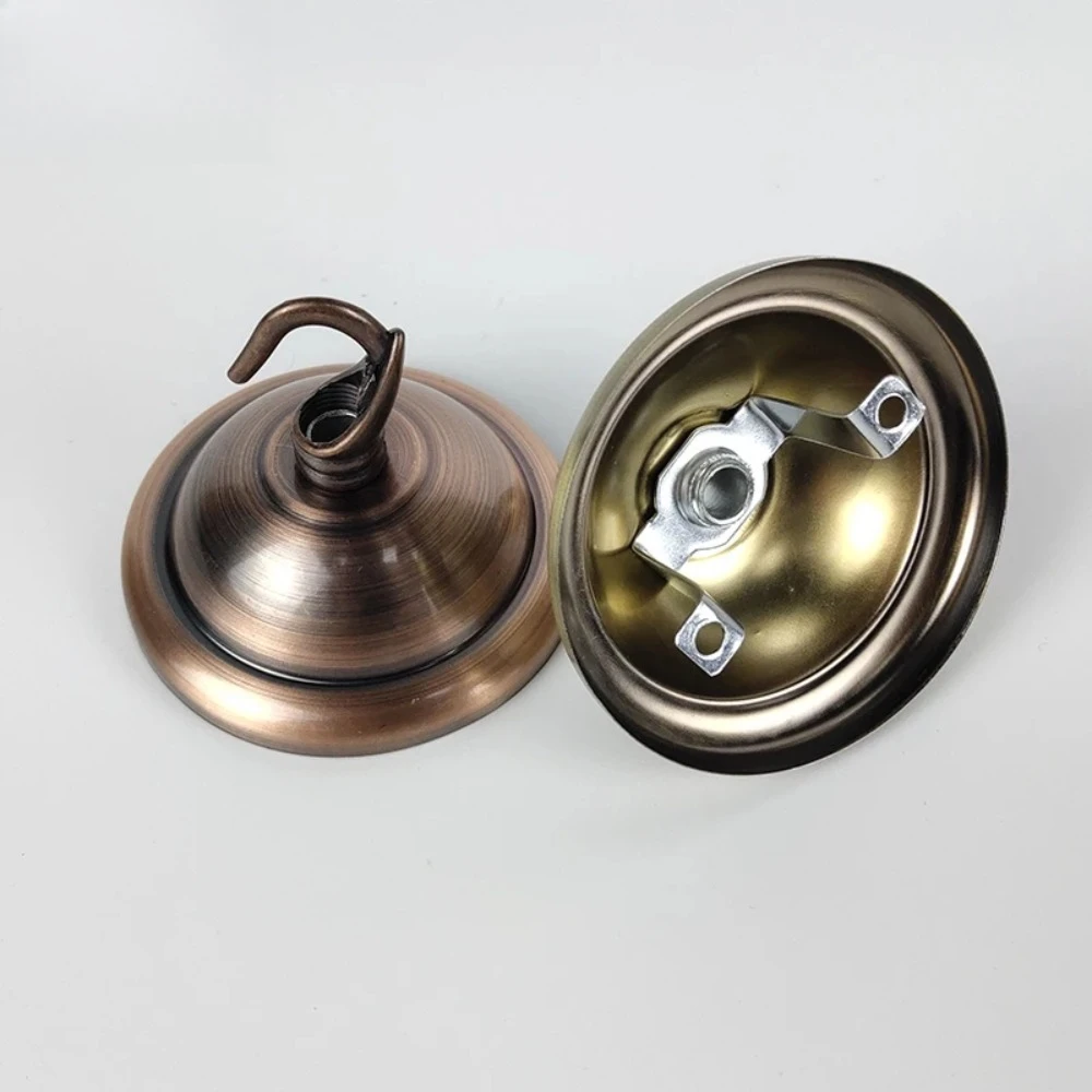 JOYINLED 2PCS 5.6CM Vintage Ceiling Cover Plate with Pendant Lamp Hook Set DIY Hanging Kit for Indoor Chandelier Lantern Decor