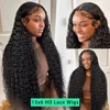 42 40 30Inch 300 Density 13x6 Hd Lace Frontal Wig Water Deep Wave Human Hair Wigs 100% Lace Curly Wigs For Black Women 3