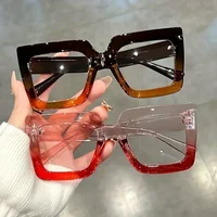 Square Large Frame Reading Glasses Anti Radiation and Anti Blue Light Presbyopia Glasses Simple and Colorful Ultra Light Glasses 2