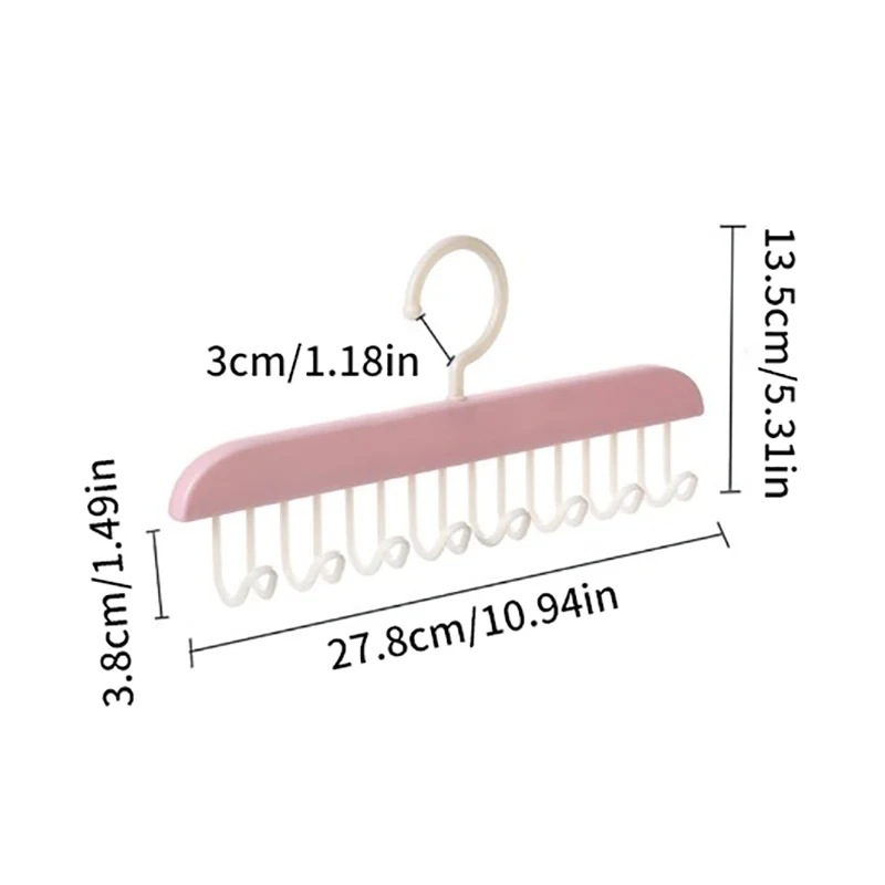 캐미솔 의류 정리함 랙 타이 모자 스카프 거치대, 미끄럼 방지 공간 절약 옷장 보관, 8 후크 브라 행어 벨트