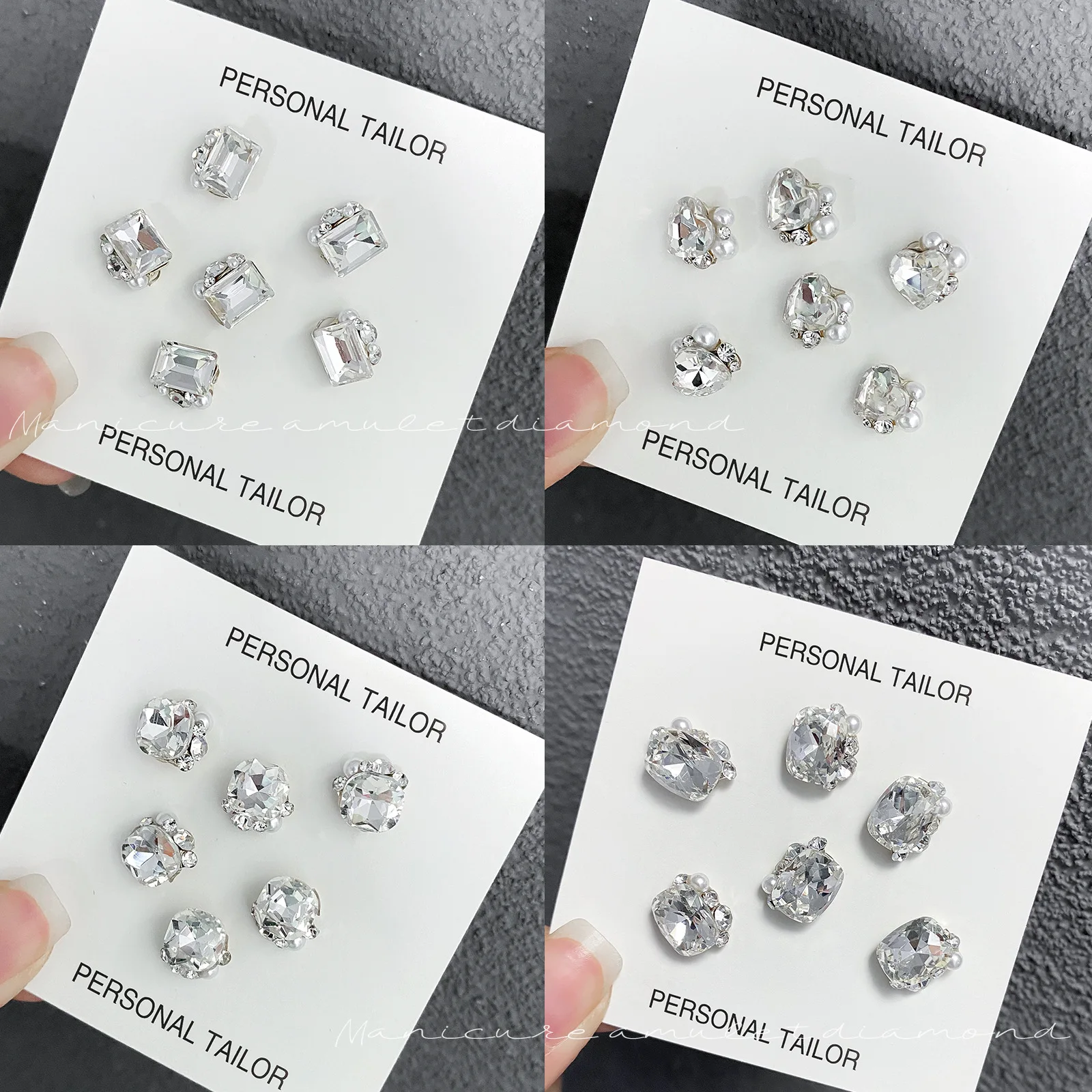 10pcs 럭셔리 투명 다이아몬드 반짝이 장식 플래시 라인 석 유리 보석 돌 3D 매력 크리스탈 네일 부품 용품