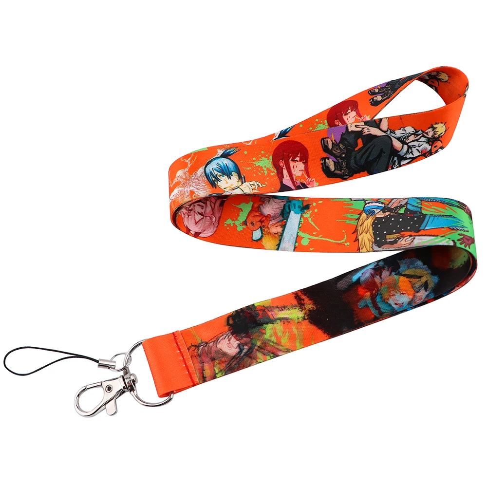 CB1393 Chainsaw Man Lanyards Anime Keychain DIY Cell Phone Straps USB