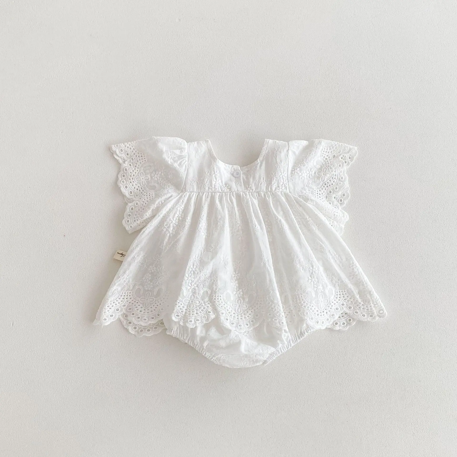 Sommer Neugeborenen Baby Mädchen Strampler Spitze Musselin Kleider Spitzen Strampler Schwester Kleid Kinder Onepiece Mode Baby Kleidung – Detail 16